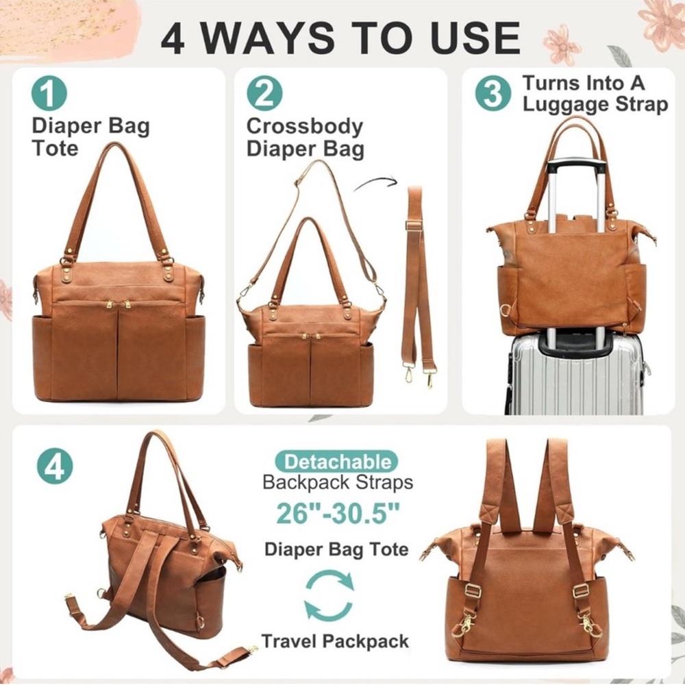 Brown Diaper Bag Tote